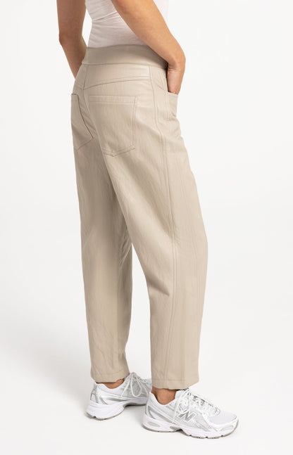 Yaya Broek Faux Leather Cashmere Grey - Peet kleding