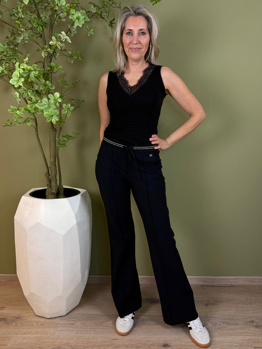 Triple Nine - Cashmere Top Sisi Zwart - 9005 - Peet kleding