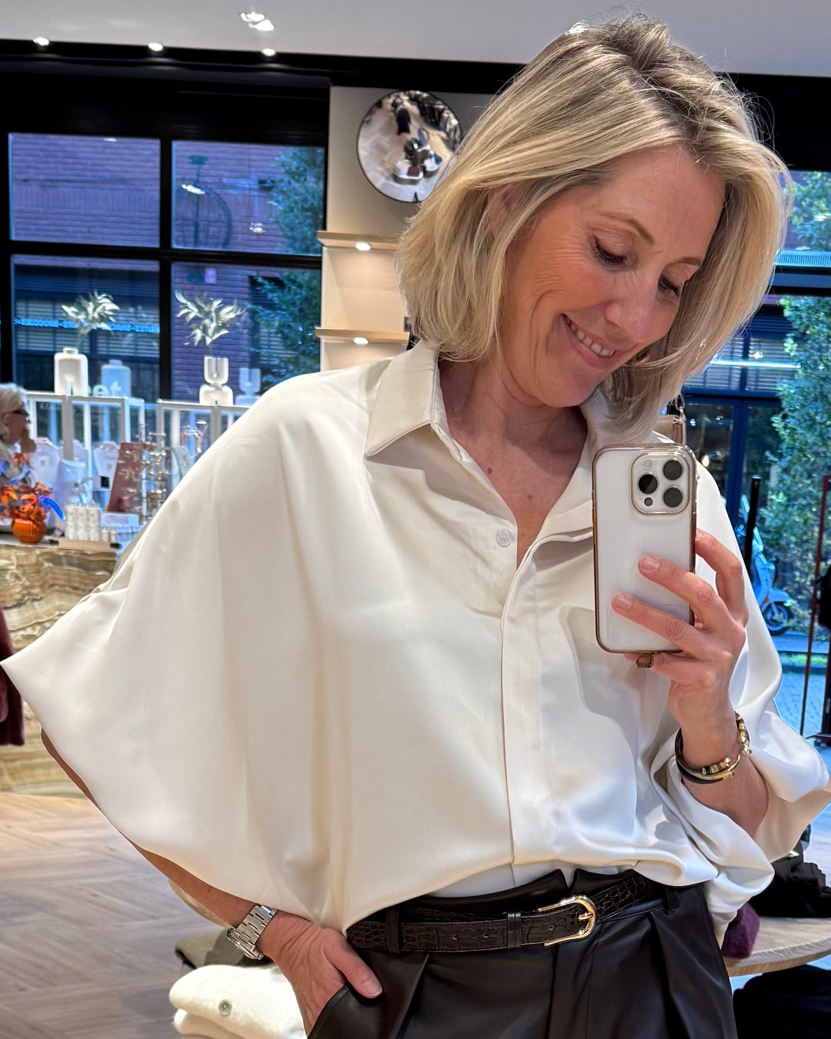 Blouse Roos Satijn Kit - Peet kleding