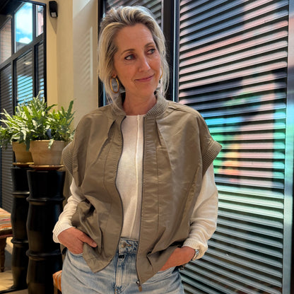 With Black Bodywarmer Imperial Taupe - Peet kleding