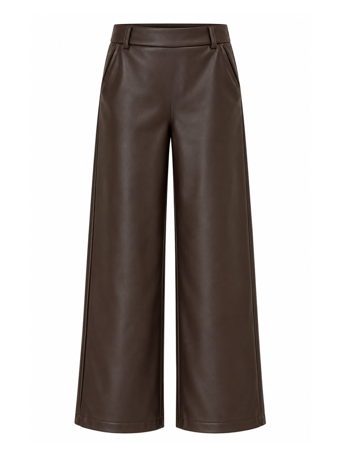 Broek Sarah Leather Donkerbruin - Peet kleding