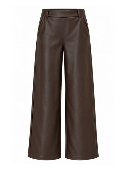 Broek Sarah Leather Donkerbruin - Peet kleding