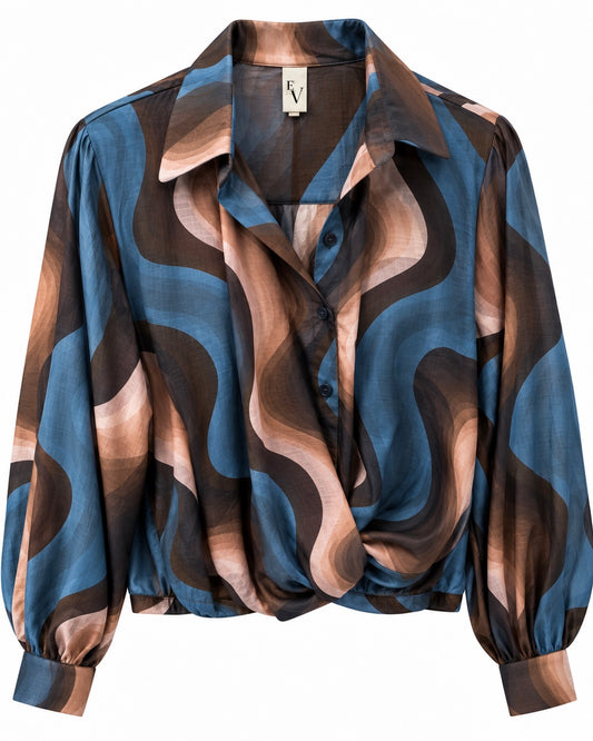 Blouse Dani Wave Blauw - Peet kleding