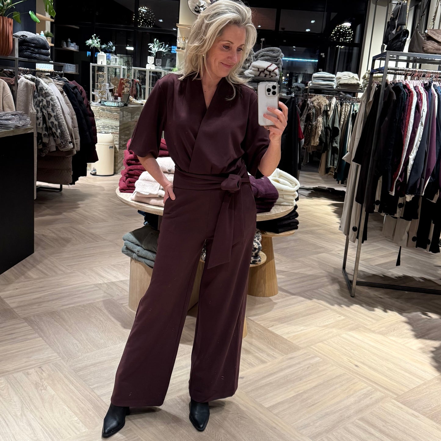 Yaya Jumpsuit Aubergine - Peet kleding