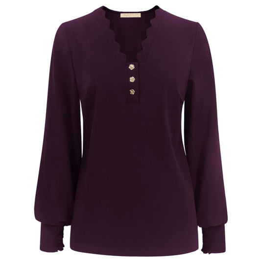 Triple Nine - Travel Top Laura Aubergine - 6933 - Peet kleding