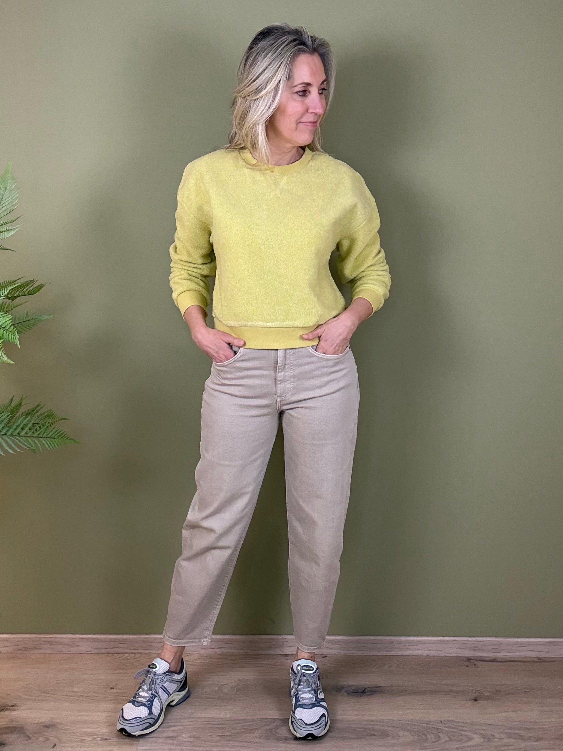 Yaya Teddy Sweater Geel - Peet kleding