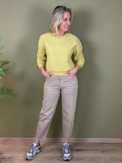 Yaya Teddy Sweater Geel - Peet kleding