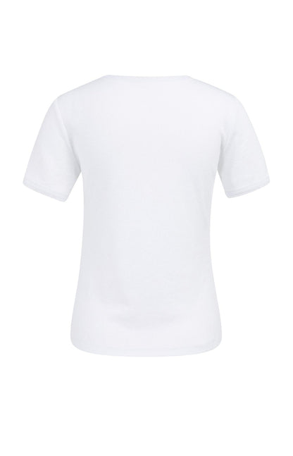 Yaya T-Shirt Mesh Rand Wit - Peet kleding