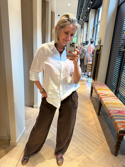 Blouse Linnen Suus Wit - Peet kleding