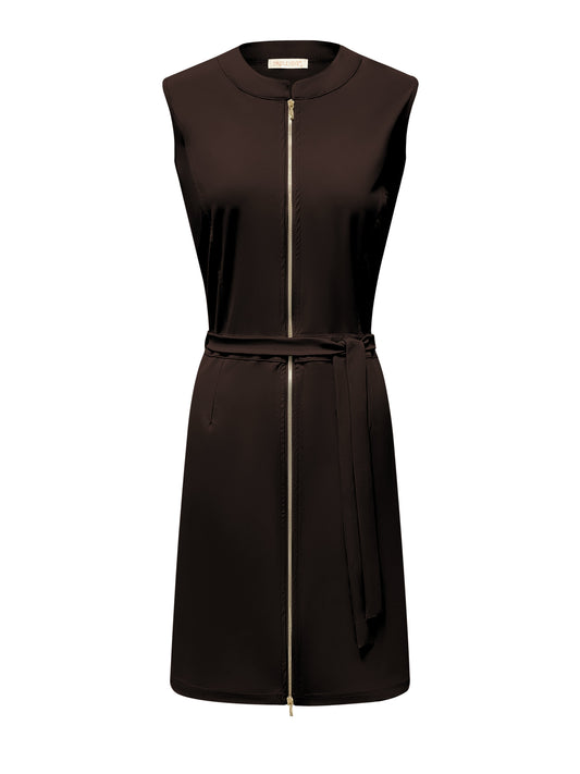 Triple Nine Travel Jurk Florence Donkerbruin - 51819 - Peet kleding