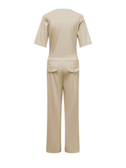 Triple Nine Travel Jumpsuit Mila Beige - 51908 - Peet kleding
