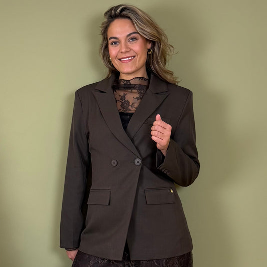 Ambika Blazer Silvi Bruin - Peet kleding