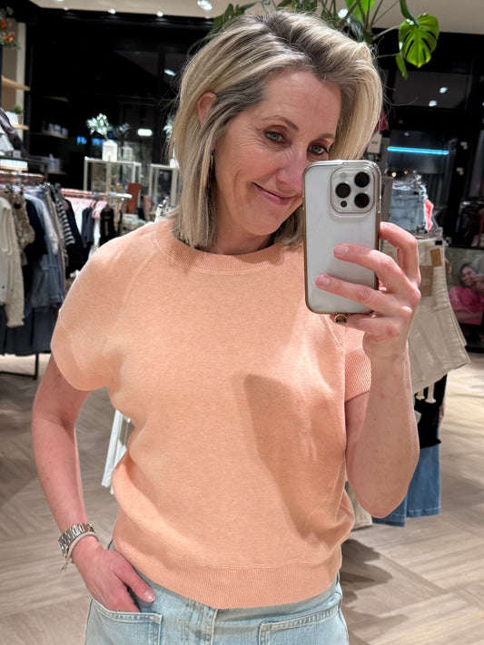 Yaya Trui Raglan Mouw Peach - Peet kleding