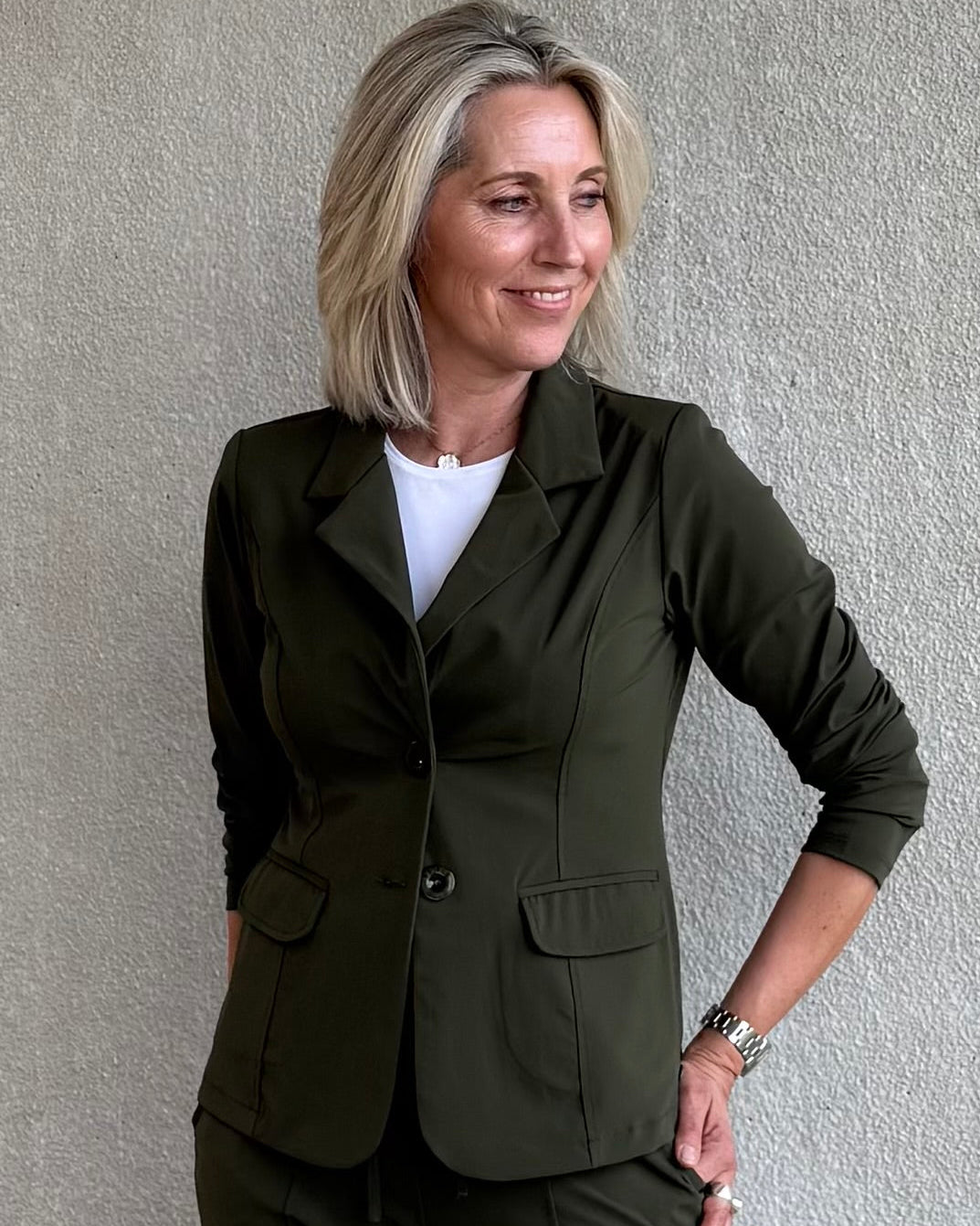 Triple Nine - Travel Blazer Francis Olijfgroen - 3101 - Peet kleding