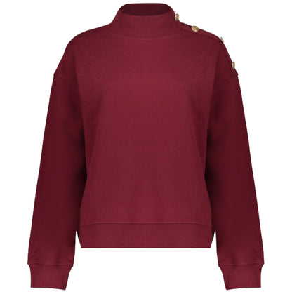 Geisha Sweater Gouden Knoop Bordeaux - Peet kleding