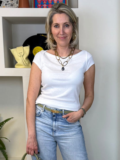 Yaya T-Shirt Rib Wit - Peet kleding