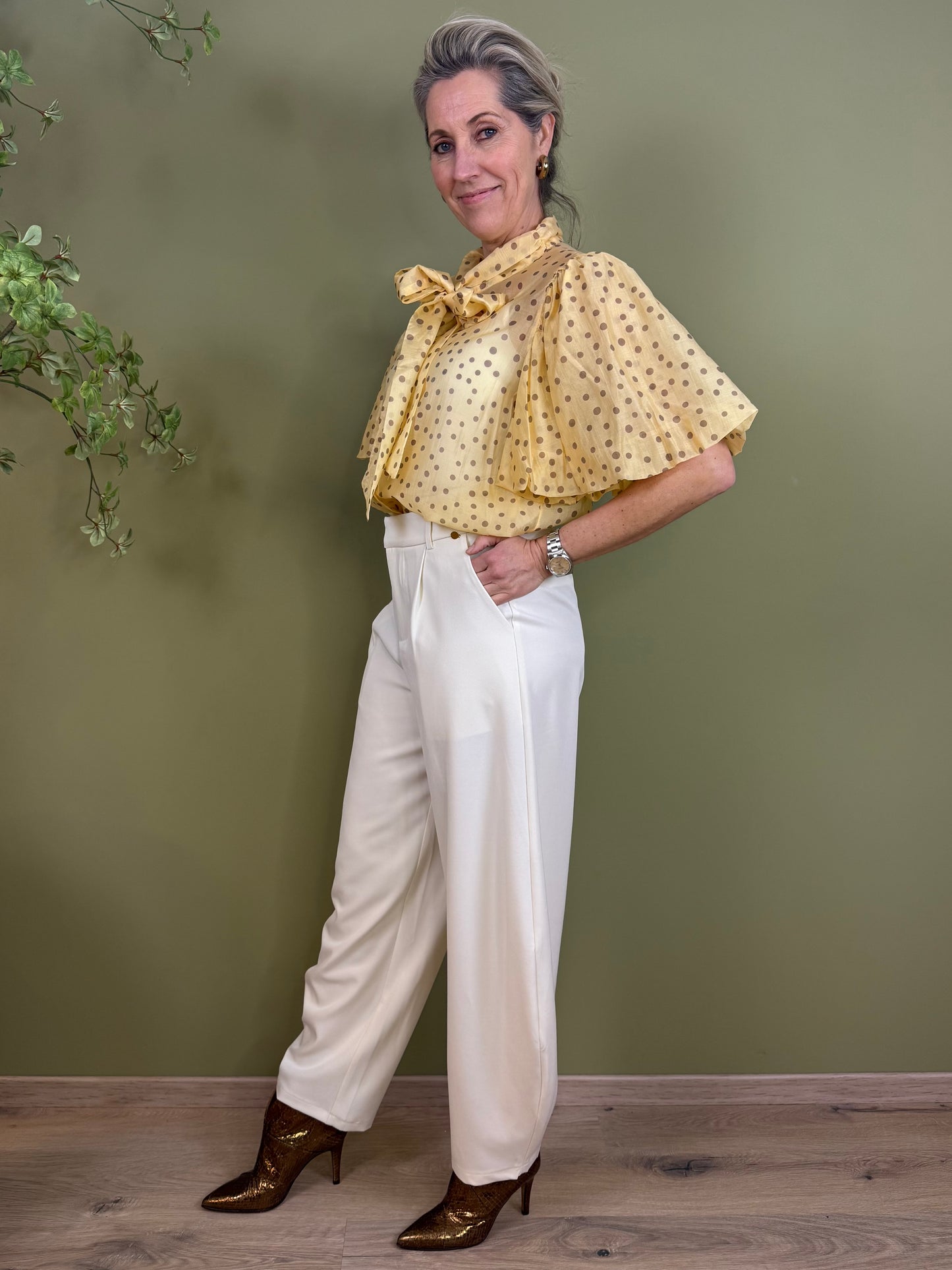 Ambika Broek Nina Barrel Offwhite - Peet kleding