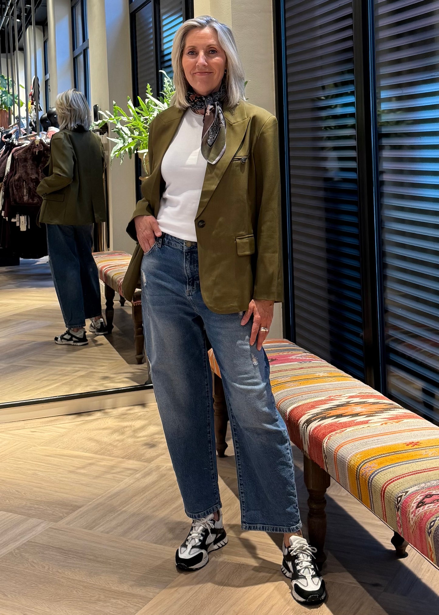 Blazer Clara Oversized Olijfgroen - Peet kleding