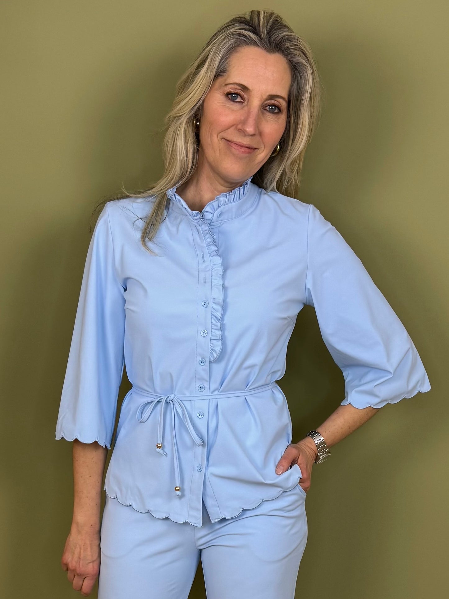 Triple Nine - Travel Blouse Chloé Lichtblauw - 5937 - Peet kleding