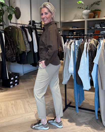 Yaya Blouse Getailleerd Slate Black Brown - Peet kleding