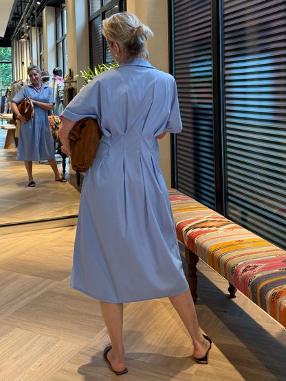 Jurk Pamela Katoen Blauw - Peet kleding