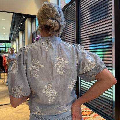 Blouse Flow Blauw Wit - Peet kleding