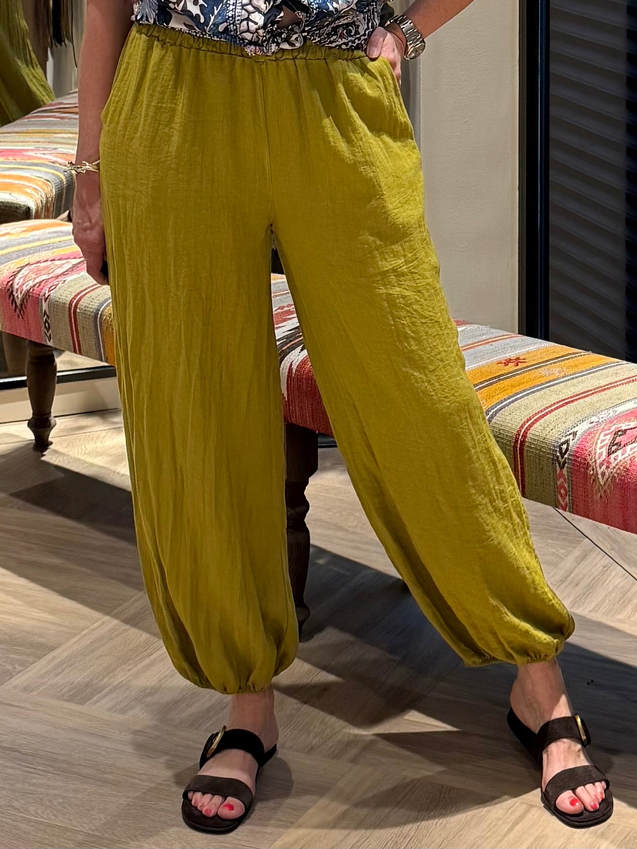 Broek Amber Ballon Olijf - Peet kleding