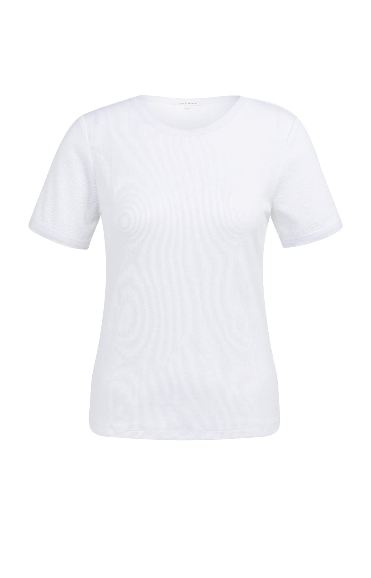 Yaya T-Shirt Mesh Rand Wit - Peet kleding