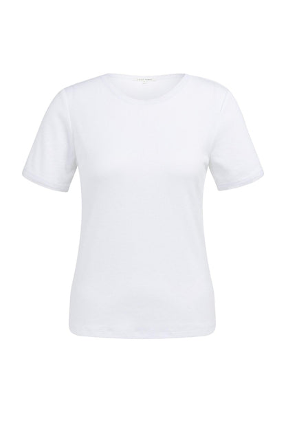 Yaya T-Shirt Mesh Rand Wit - Peet kleding