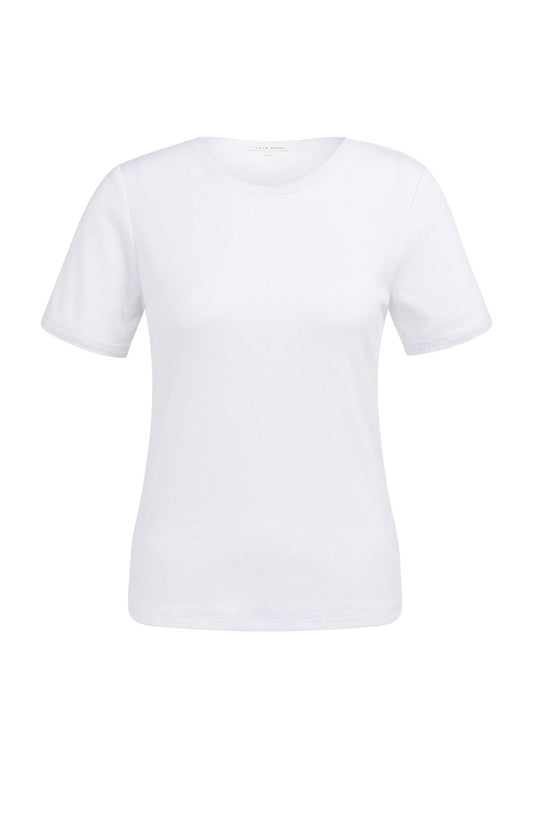 Yaya T-Shirt Mesh Rand Wit - Peet kleding
