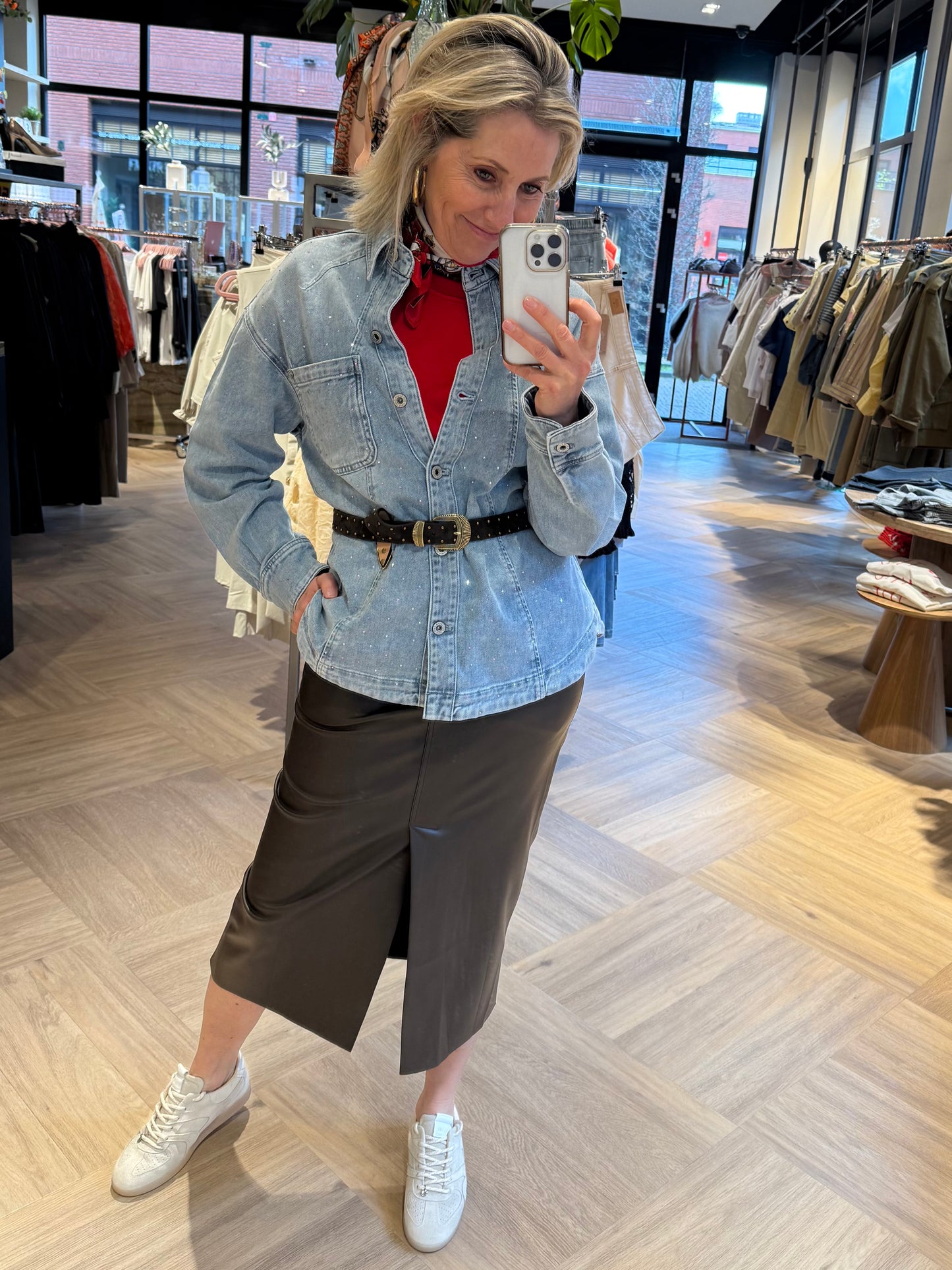 Geisha Blouse Denim Stones - Peet kleding