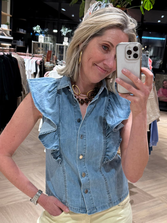 Blouse Roezel Denim - Peet kleding