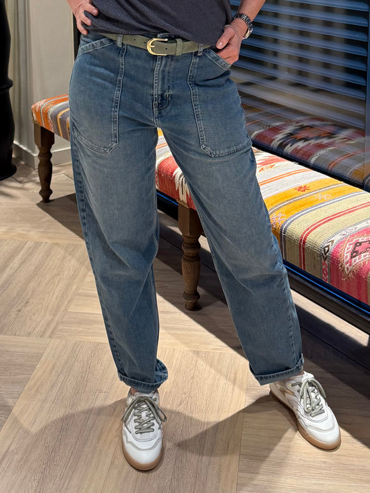 Yaya Cargo Broek Denim - Peet kleding