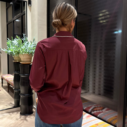 Blouse Lisa Bordeaux Schitter - Peet kleding