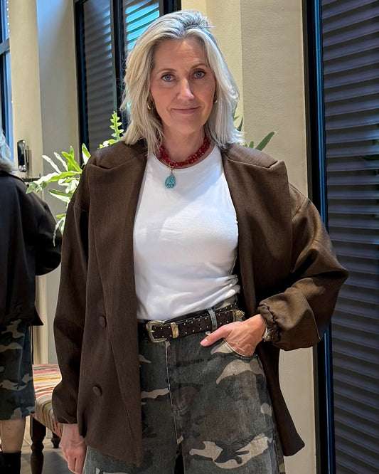 Blazer Fanny Bruin Mêlee - Peet kleding
