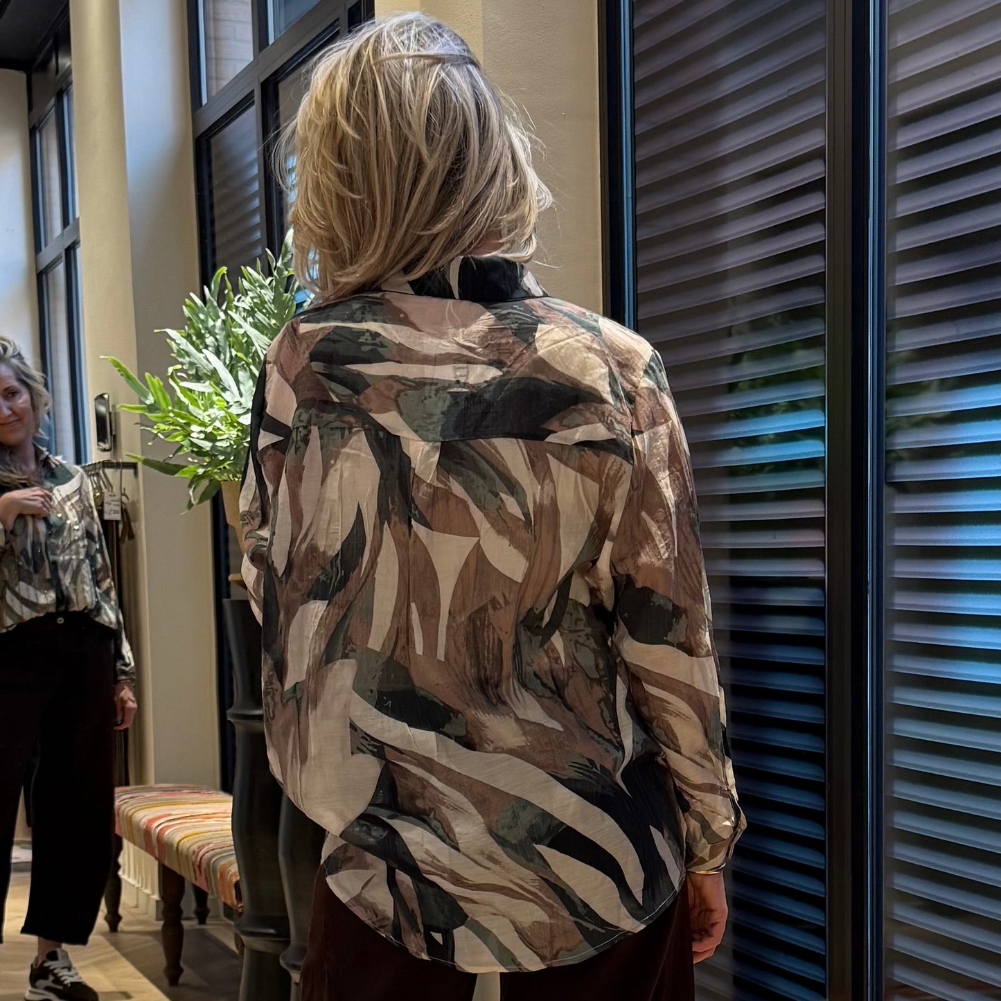 Blouse Filly Print Army Groen - Peet kleding