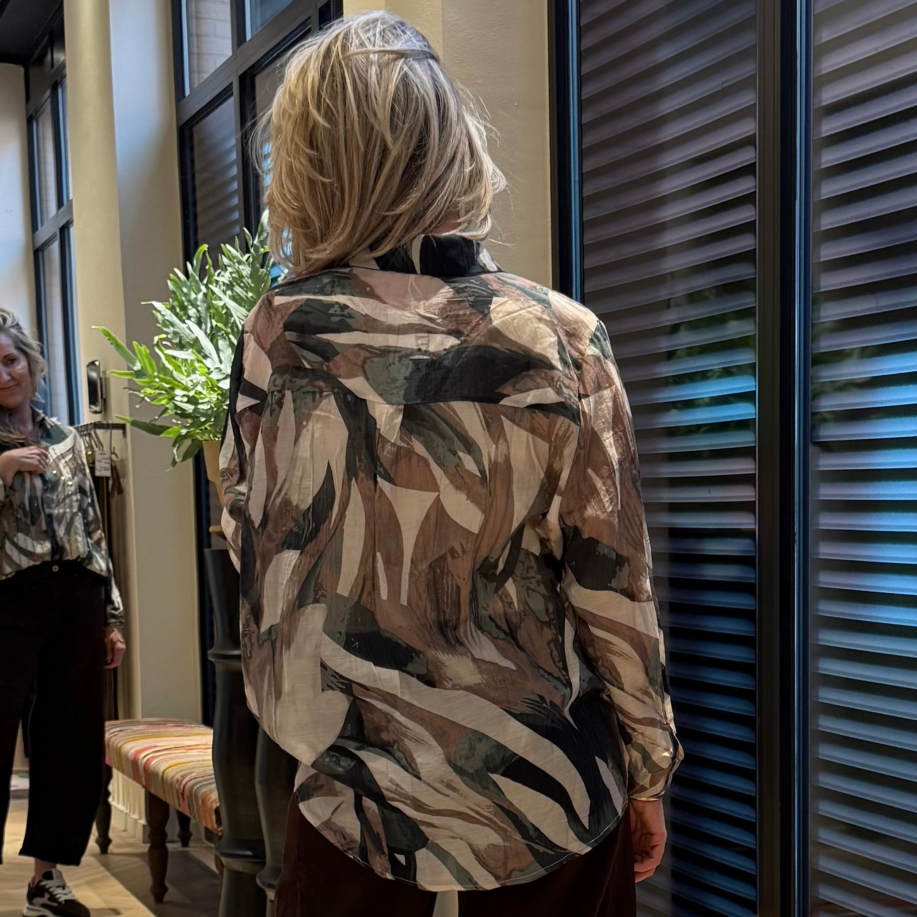 Blouse Filly Print Army Groen - Peet kleding
