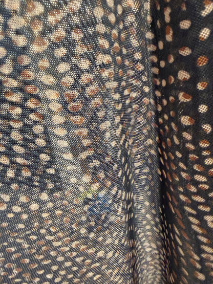 Top Diva Mesh Print Zwart