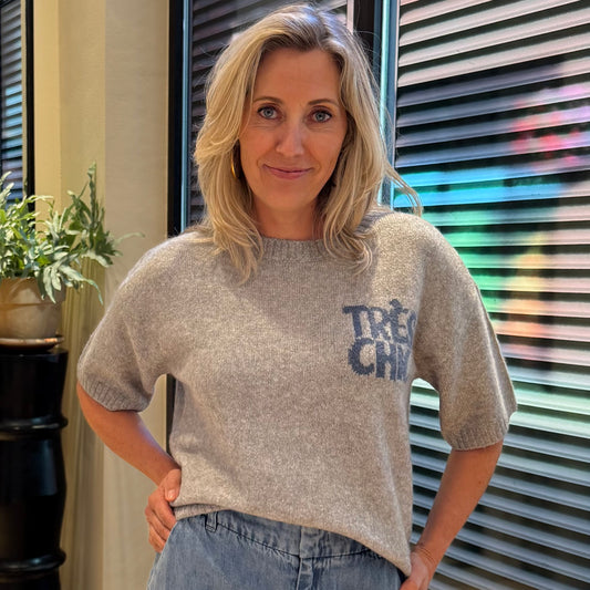 Yaya Trui Korte Mouw Grijs - Peet kleding