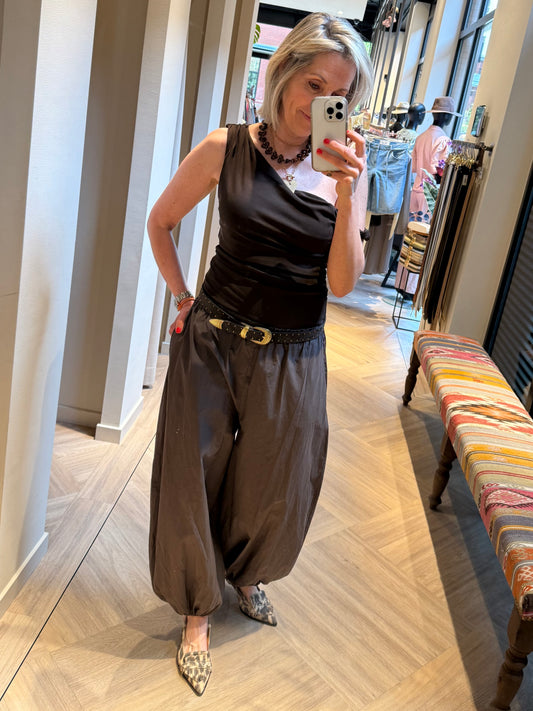 Broek Parachute Donkerbruin - Peet kleding