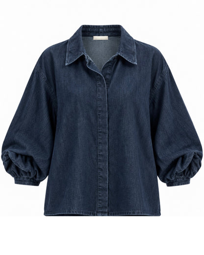 Blouse Roos Denim Blauw - Peet kleding