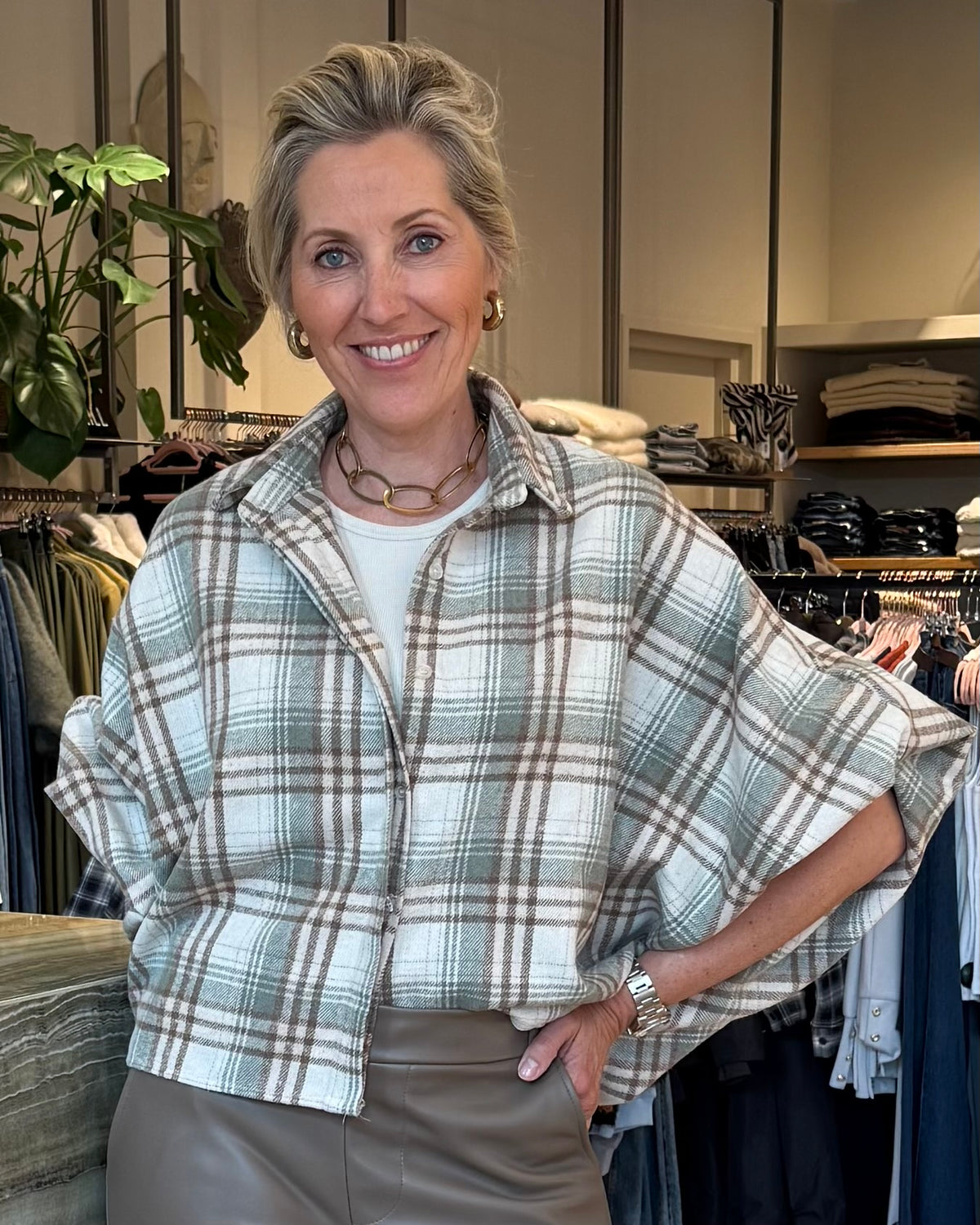 Blouse Roos Taupe Salie