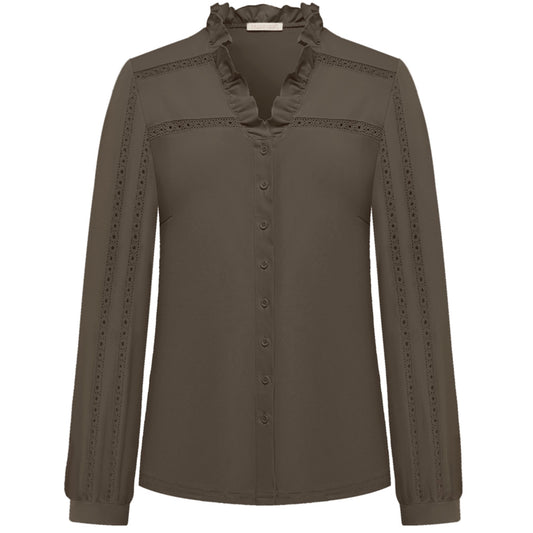 Triple Nine - Travel Blouse Davina Taupe - 1104 - Peet kleding