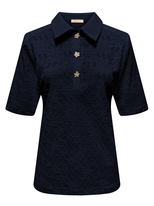 Triple Nine - Travel Top Merle Navy - 6948 - Peet kleding