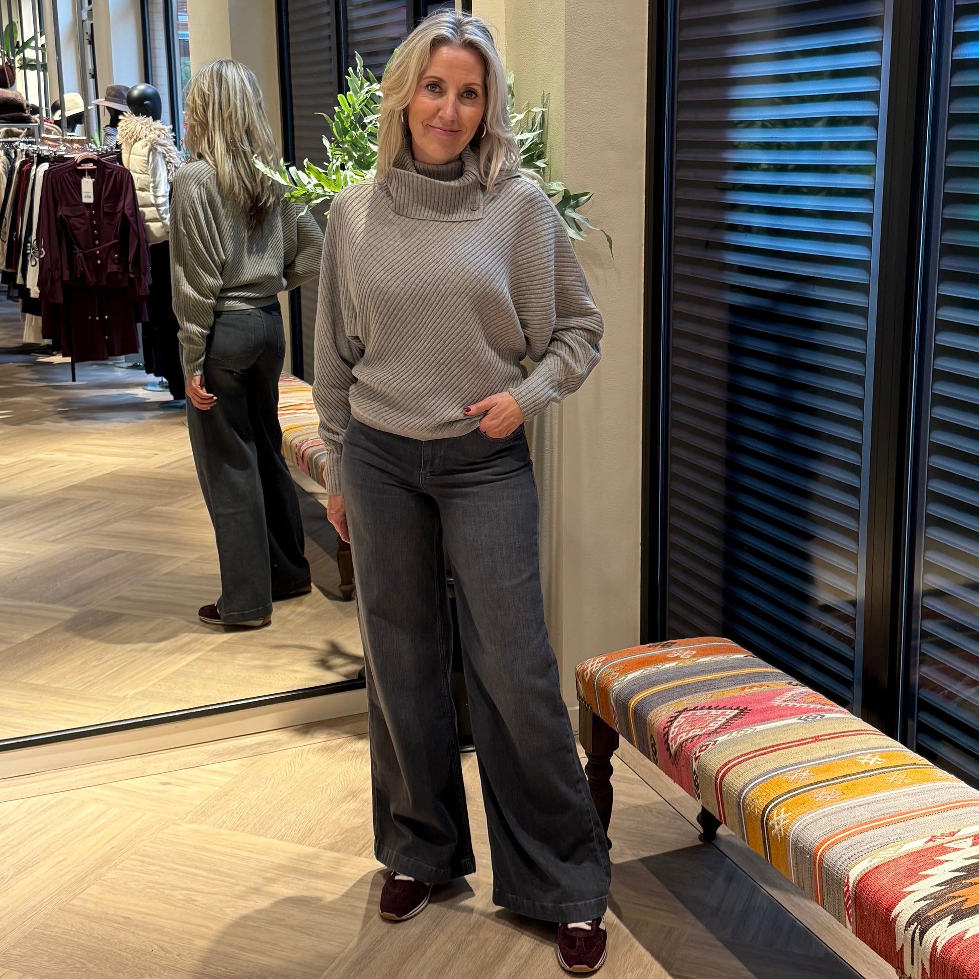 Yaya Rib Trui Met Kraag - Peet kleding