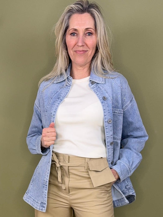 Geisha Blouse Denim Stones - Peet kleding