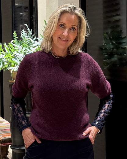 Triple Nine - Alpaca Top Levi Aubergine