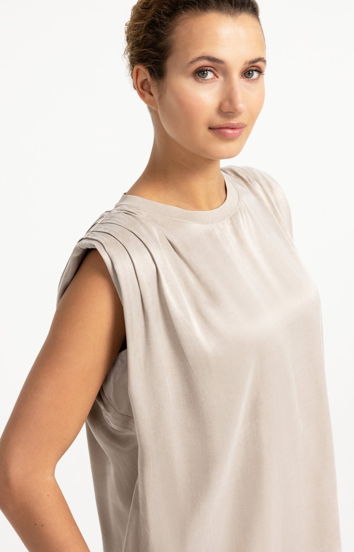Yaya Top Silk Cashmere Grey