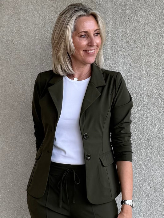 Triple Nine - Travel Blazer Francis Olijfgroen - 3101 - Peet kleding