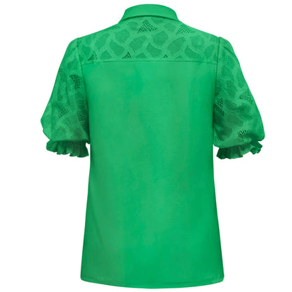 Triple Nine - Travel Top Crochet Groen - 6918 - Peet kleding